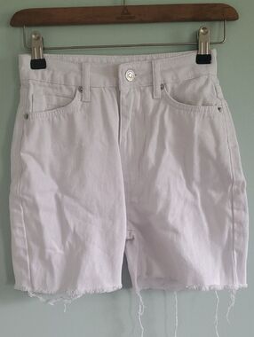 Women's White Denim Cutoff Shorts - Casual Five-Pocket Style